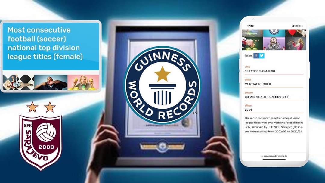 Ime SFK 2000 Sarajevo u Guinnessovoj knjizi rekorda